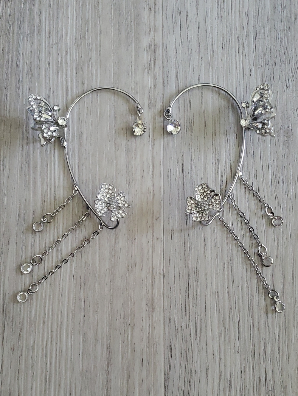 💐5/$35💐 Silver Tassel Butterfly Ear Cuff Earrings Pair